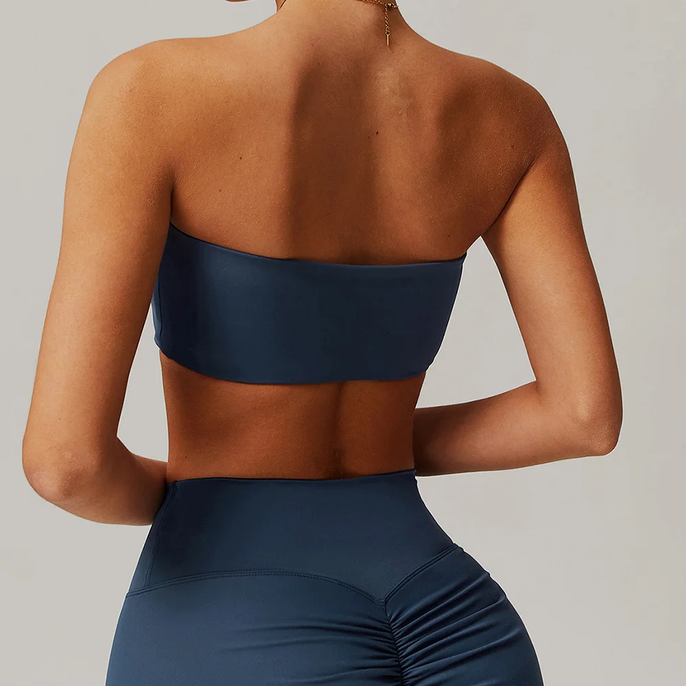 Sports Underwear Women Fitness Bra Intimate Strapless Bustier Bandeau Breathable Wrapped Chest Sports Bra Fitness Tops Yoga Bra image 2