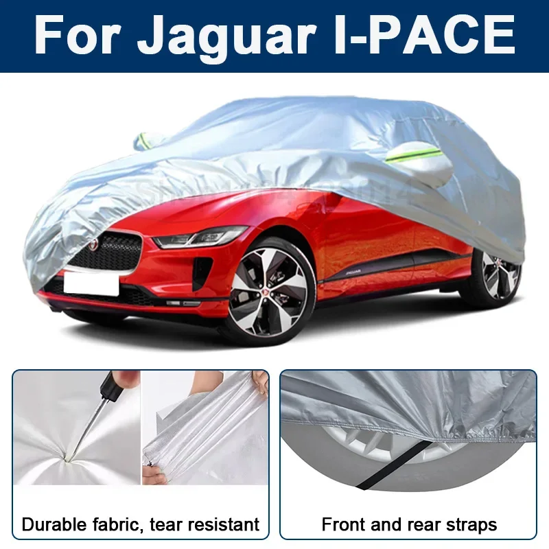 

Outdoor Full Car Cover For Jaguar I-PACE with Reflective Strips Waterproof Snowproof Dustproof UV Protection Auto Accessories
