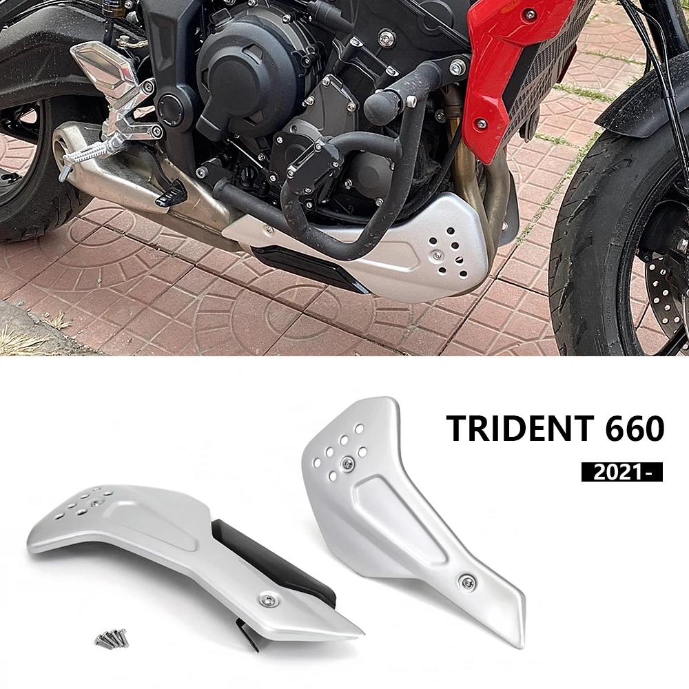 

NEW For Trident 660 2021- Motorcycle Parts Windshield Windscreen Deflector And Side Engine Belly Protection Plates Lower Fairing
