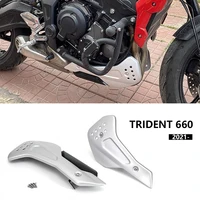 Nuevo para Trident 660 2021, piezas de motocicleta, Deflector de parabrisas y placas de protección lateral del vientre del motor, carenado inferior