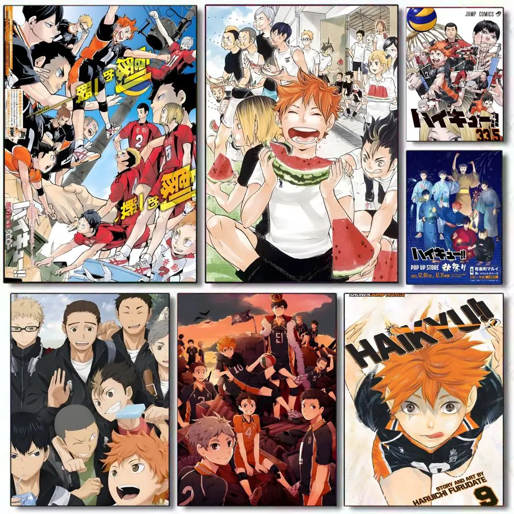 Poster HD PVC selbstklebende Wandkunst – wasserdicht wiederverwendbar für Home Office Cafe Anime Haikyuu