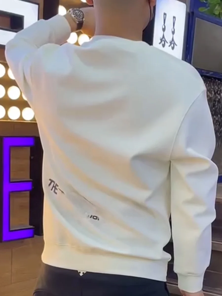 

Высококачественный мужской модный свитшот с буквенным принтом и длинными рукавами, круглым вырезом, осенне-зимняя новинка, универсальная базовая модель.