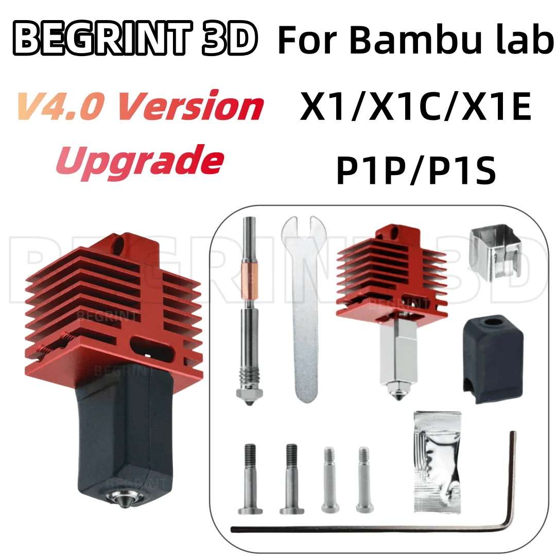 New Upgrade Hotend For Bambu Lab P1P X1C P1S X1 X1E TZ4.0 Upgrade Hot end Print Head 3D printing parts for bambulab 3D printer