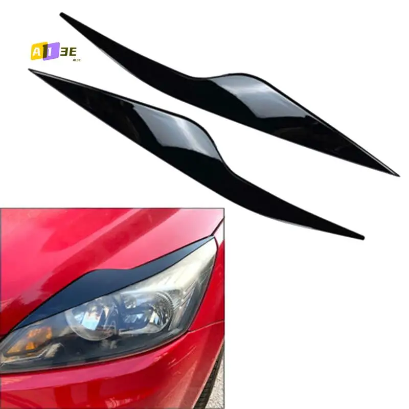 

A03E-1Pair Headlight Eyebrows Trim Cover Accessories For Ford Focus MK2 C307 2008-2011 Head Light Lamp Eyelid Decorative Sticker