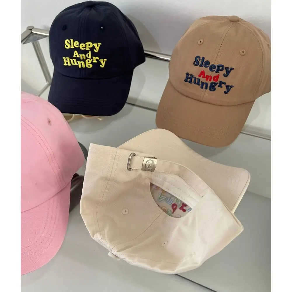 Korean Women Baseball Hat Candy Colors Fashion Letter Embroidery Duckbill Hat Outdoor Sunshade Peaked Cap Female Sun Visors