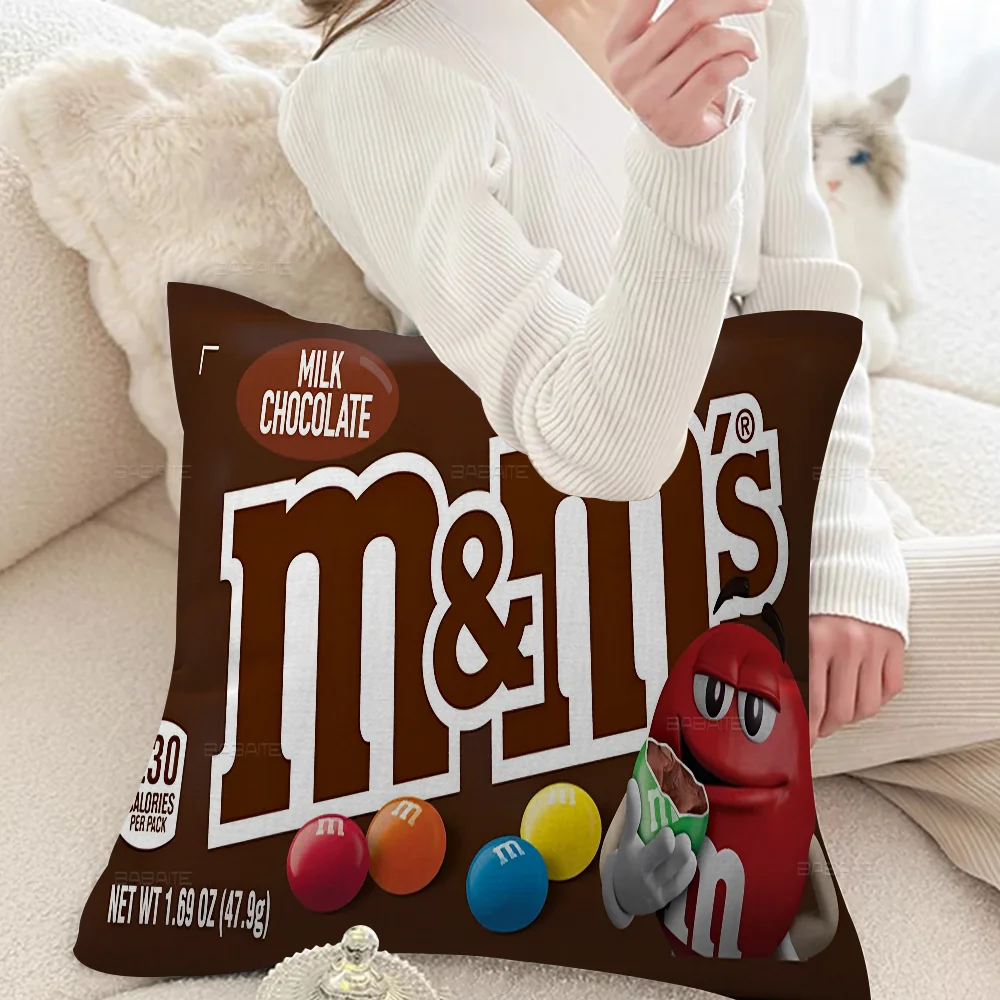 M & Ms Fundas de almohada de chocolate Ropa de cama para el hogar Funda de almohada decorativa Funda de almohada súper suave para boda