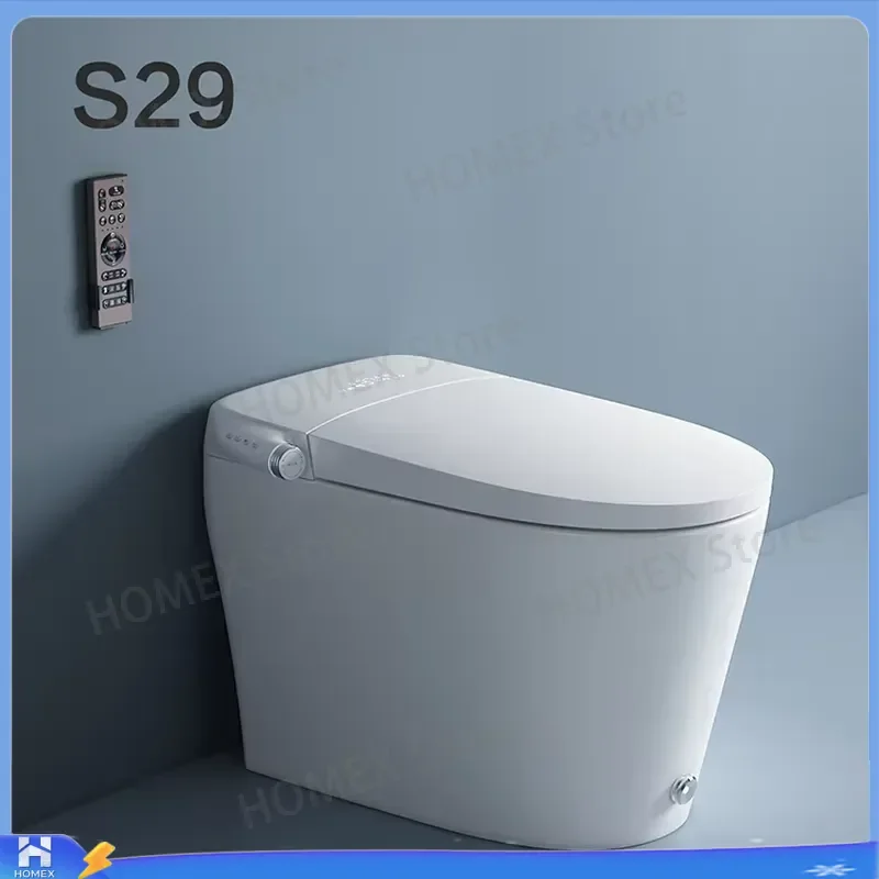 Modern Luxury Ceramic Smart Toilet Automatic Instant Heating Seat Bidet Function Remote Control One Piece Bathroom Sanitary