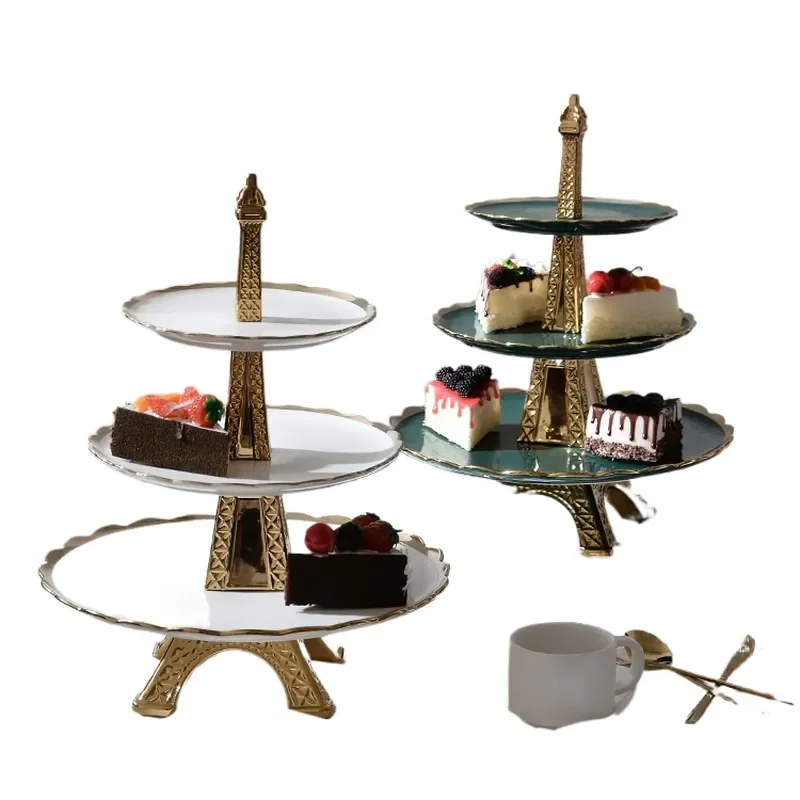 3-layer cake rack, creative dessert tray rack, wedding party afternoon coffee table decoration utensils