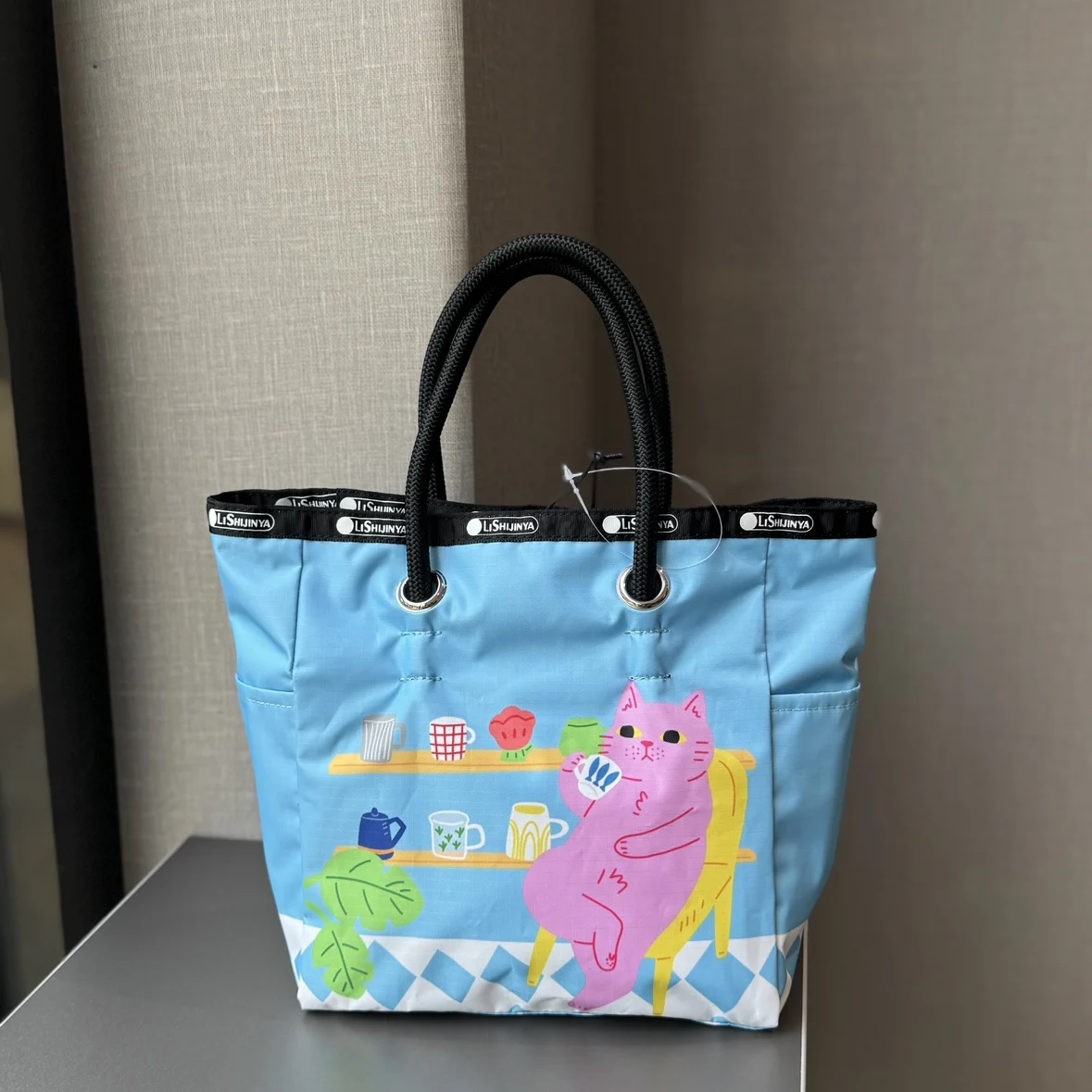 

LOGOliijinya, нейлоновая большая сумка, женская сумка с буквенным принтом, большая повседневная сумка-тоут с двойной ручкой и животным узором