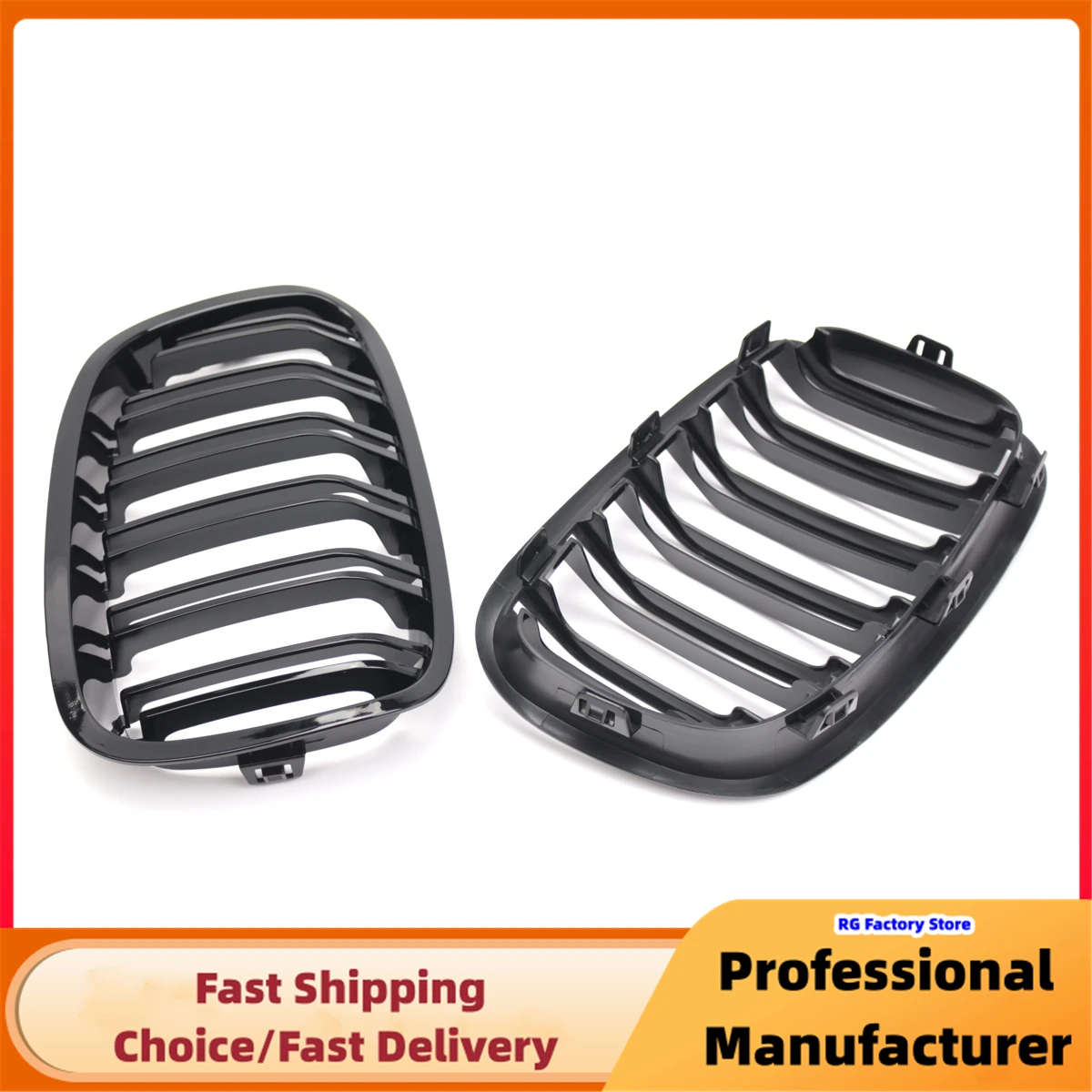 Gloss Black Front Bumper Kidney Grille For BMW 1 Series F20 F21 2011 2012 2013 2014 Car Double Slat Racing Grills Replacement