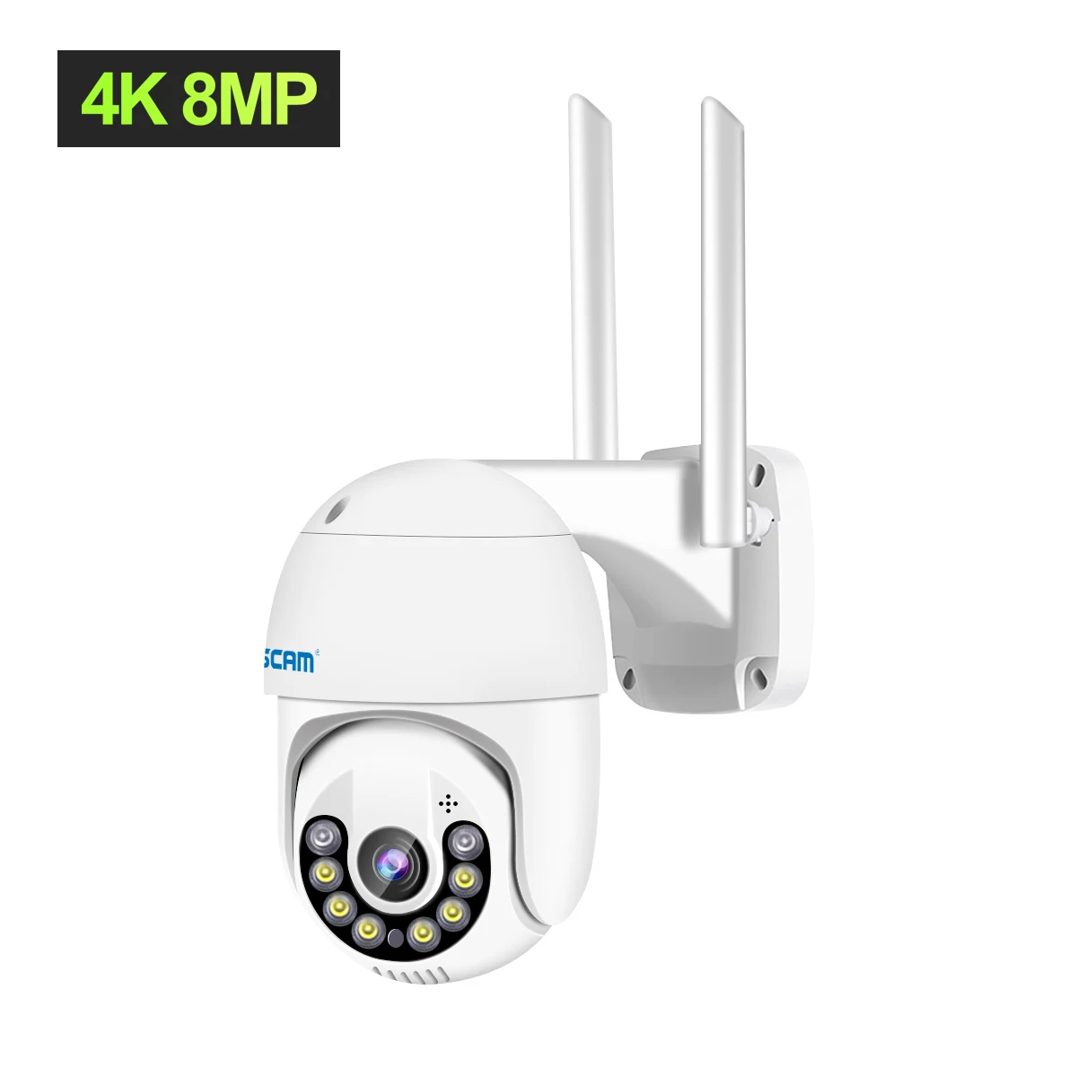 ESCAM QF800 ICSEE APP 8M 4K HD Full Color AI Detecção humanóide sem fio PTZ IP Dome Câmera Onvif Rtsp Segurança doméstica CCTV Monito