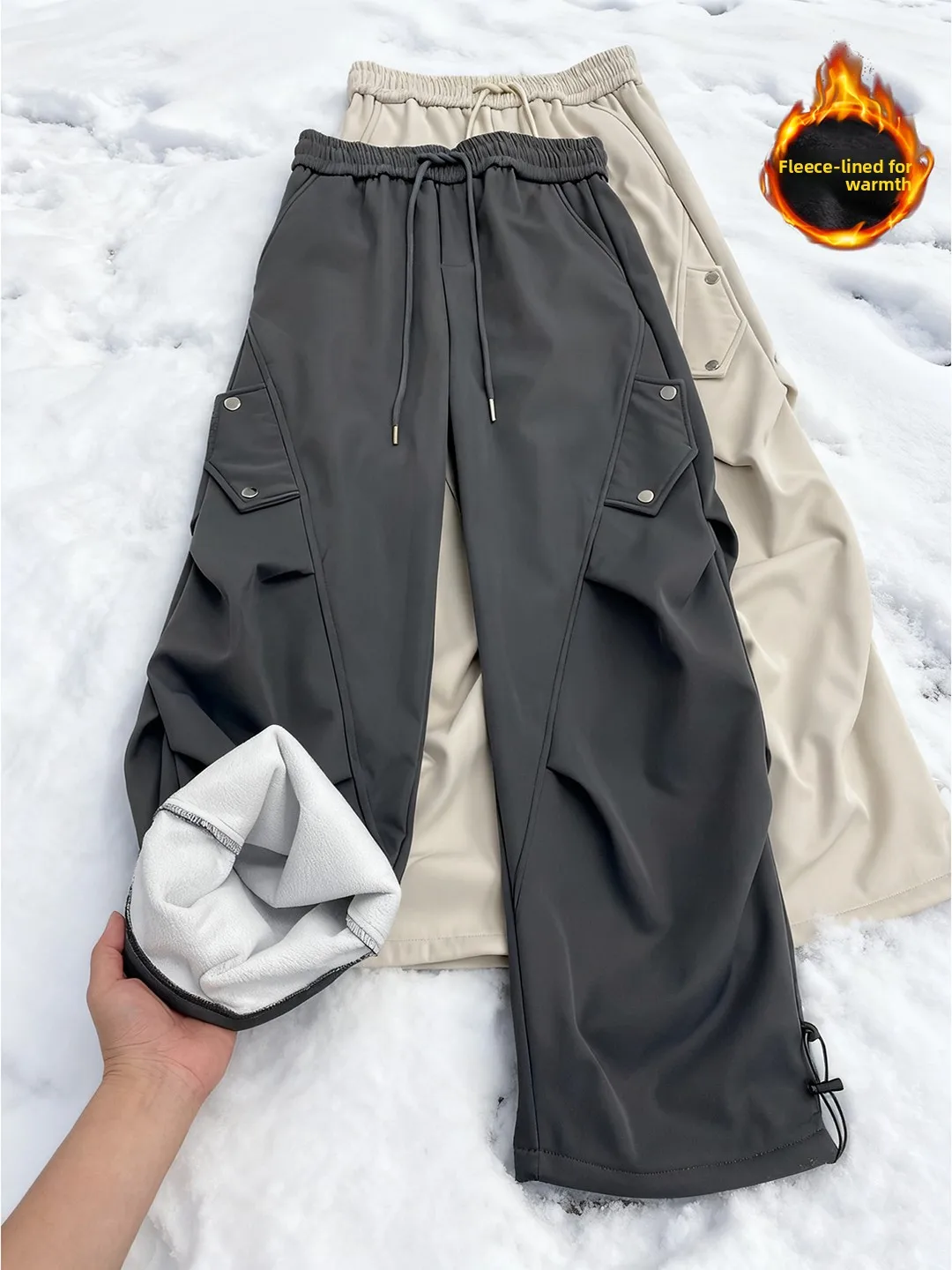 

Мужские зимние тактические брюки-карго с флисовой подкладкой, прямые, для активного отдыха, устойчивые к износу, для лыжного спорта и работы