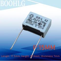 20PCS LGU GS-L MKP 0.22uf 224 220nf 275v 305v Safety X2 Film Capacitor 15mm