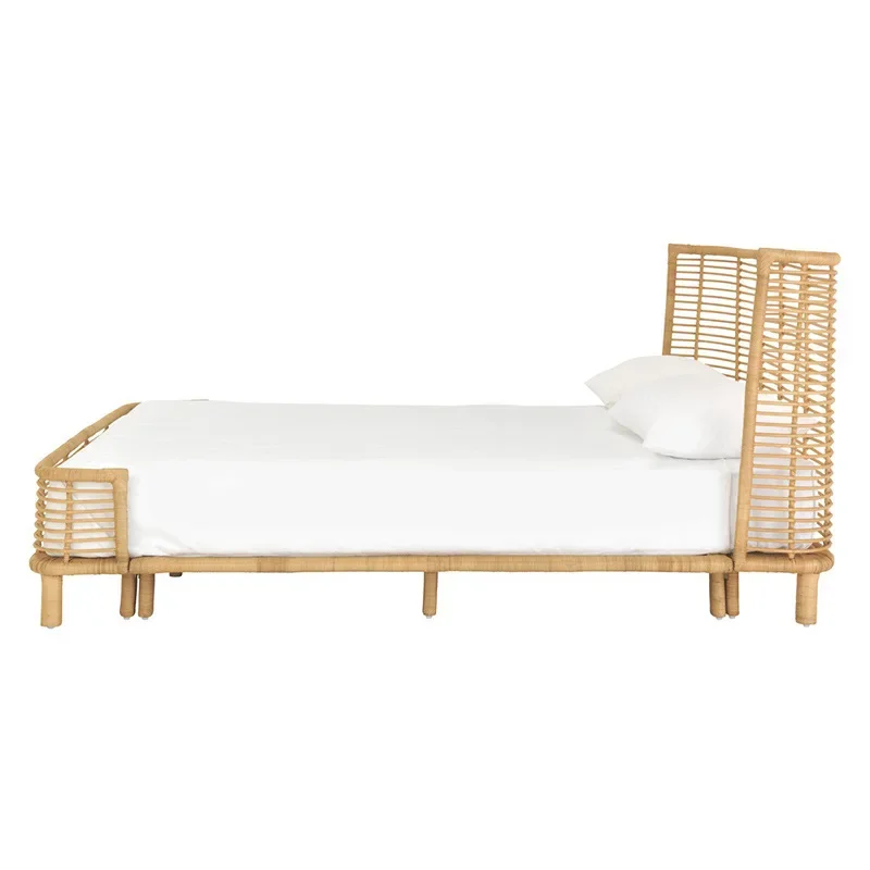 

Creative big bed simple ins style rattan 1.5 meters full rattan bed