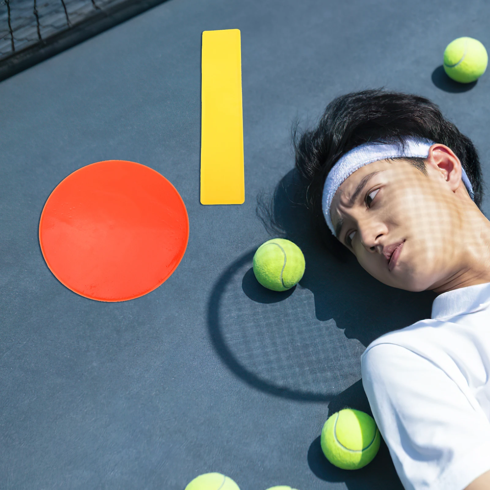 

1Set Sports Floor Spot Markers Tear-Resistant Round Non-Slip Training Pads for Football Soccer Basketball Tennis Court Agility