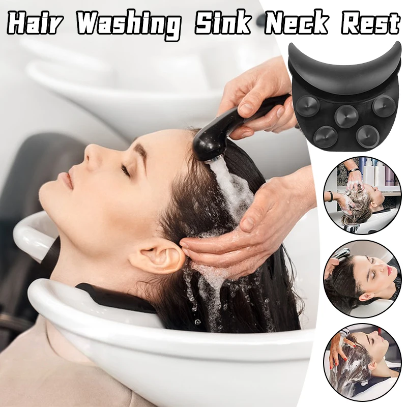 

Hair Salon Silicone Shampoo Pillow Shoulder Neck Rest Non-slip Pad with Suction Cups Neck Support Beauty Salon Accessories