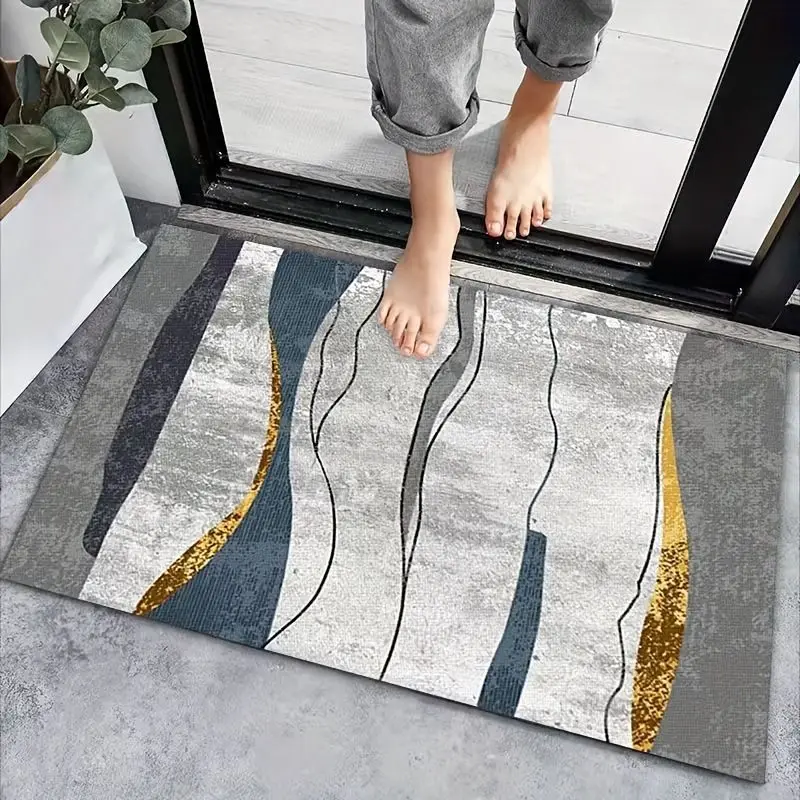 Modern Simple Welcome Mat Outdoor Entrance Floor Decorative Washable Carpet Non-slip Easy Clean Rug Wrinkle-Resistant Doormat