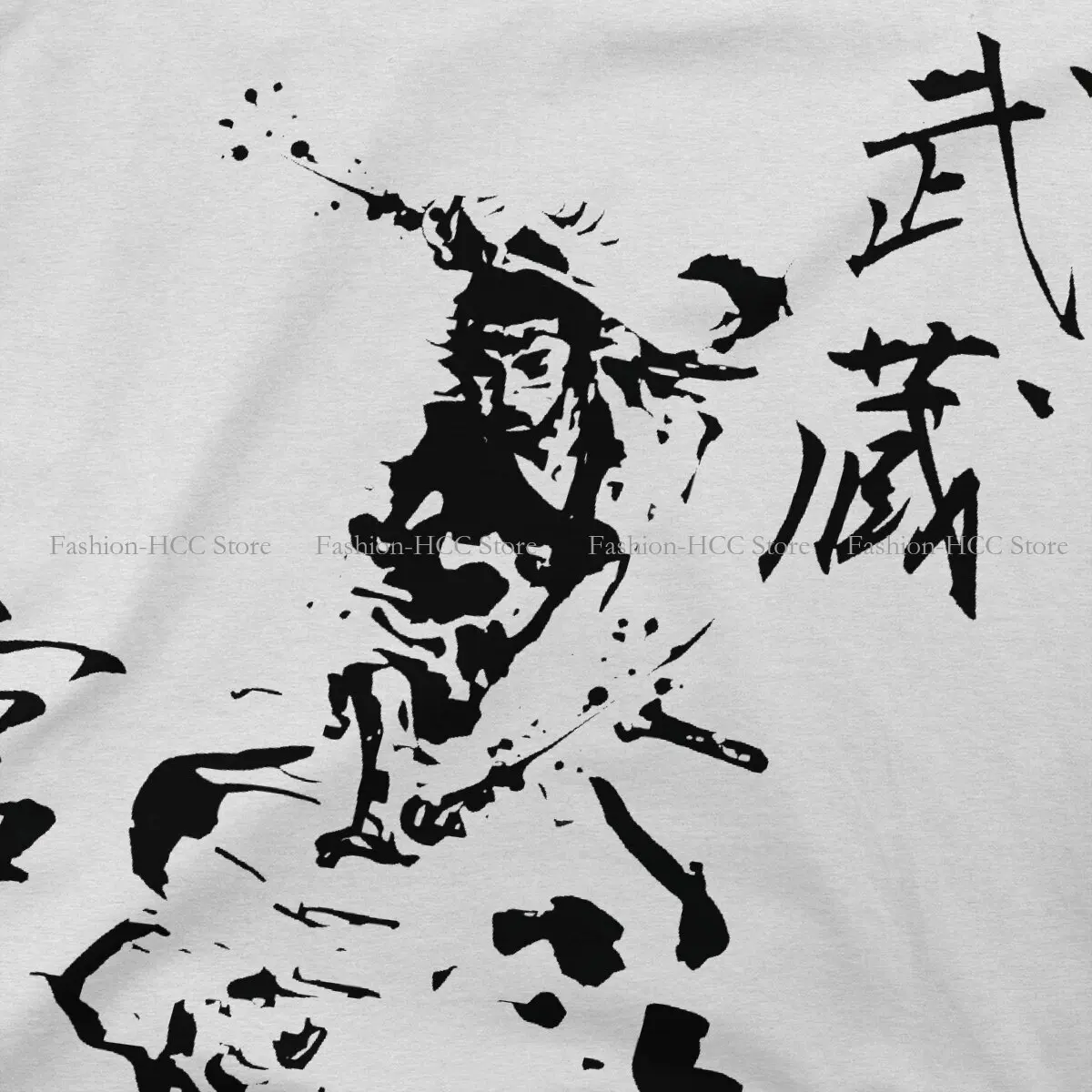 Miyamoto Musashi Japanese Samurai Polyester TShirts Vagabond Kanji Art Print Homme T Shirt Funny Clothing