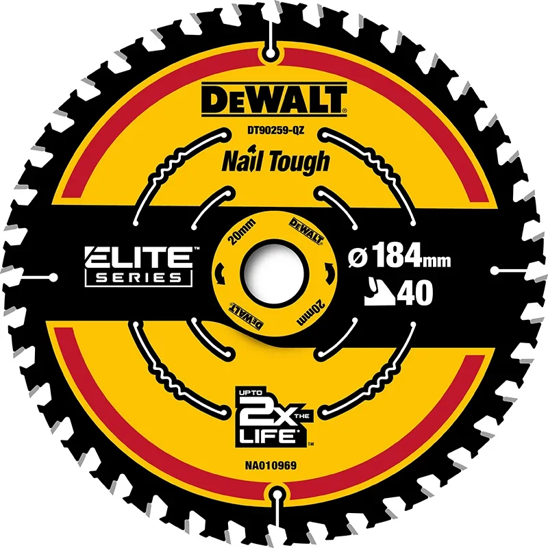 DEWALT DT90259 Construction Circular Saw Blade 184MM*40T Multipurpose Woodworking Cutting Disc Power Tool Accessories