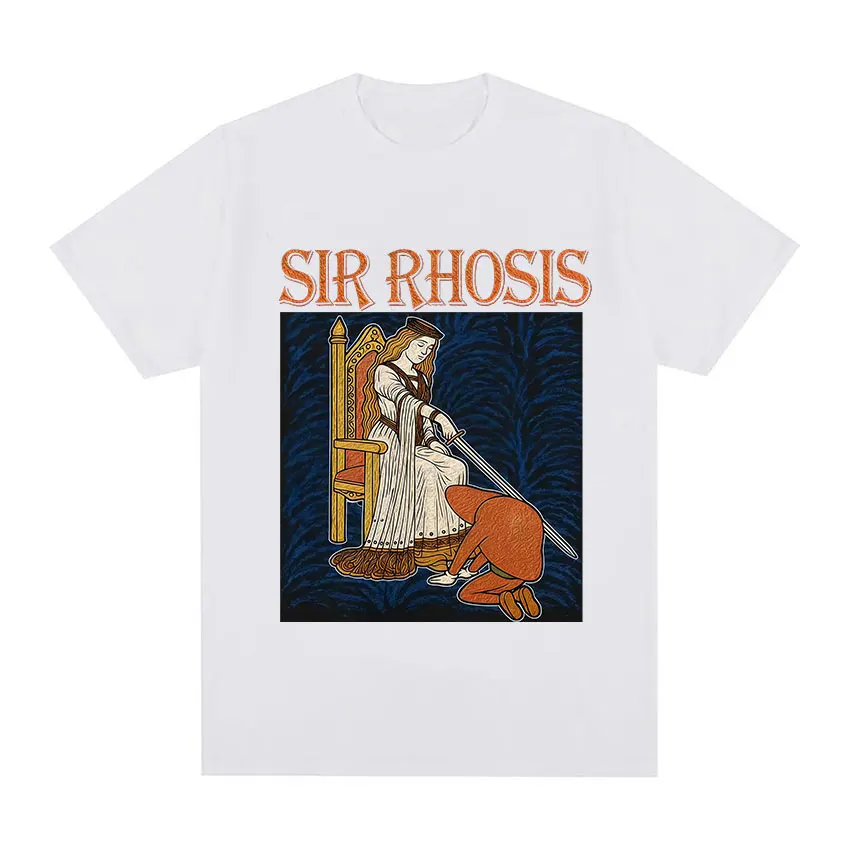 Sir Rhosis Medieval Funny Drunk Knight Meme Graphic Cotton Men's Shirt Harajuku Style Summer Women's Fashion Tshirt