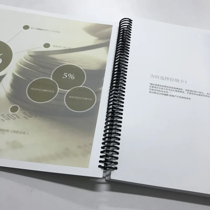 

50 0.Zhang.Custom.Company brochure Printing Offset/Digital Printing Custom Sprial Binding Book Look Book Printing