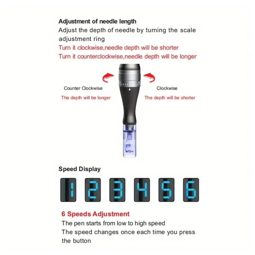 Professional Microneedling Auto Derma Pen X6 Micro Needling Dermapen Kit For Skin Care With 5 Pcs cartridge