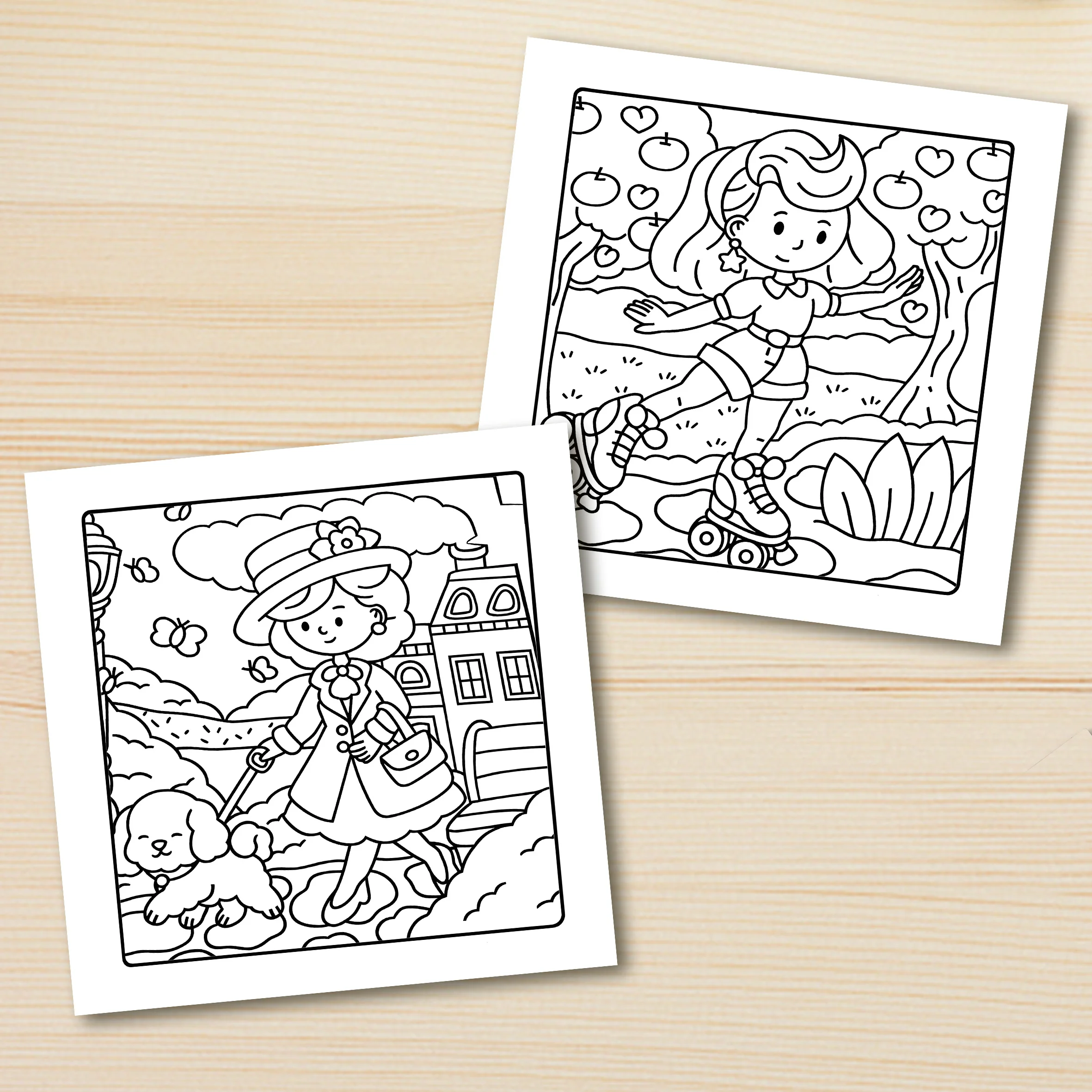 NOSTALGIC GIRL: Coloring Book for Adults Featuring Cute Cozy Daily Activities for Relaxation (Cozy Spaces Coloring)