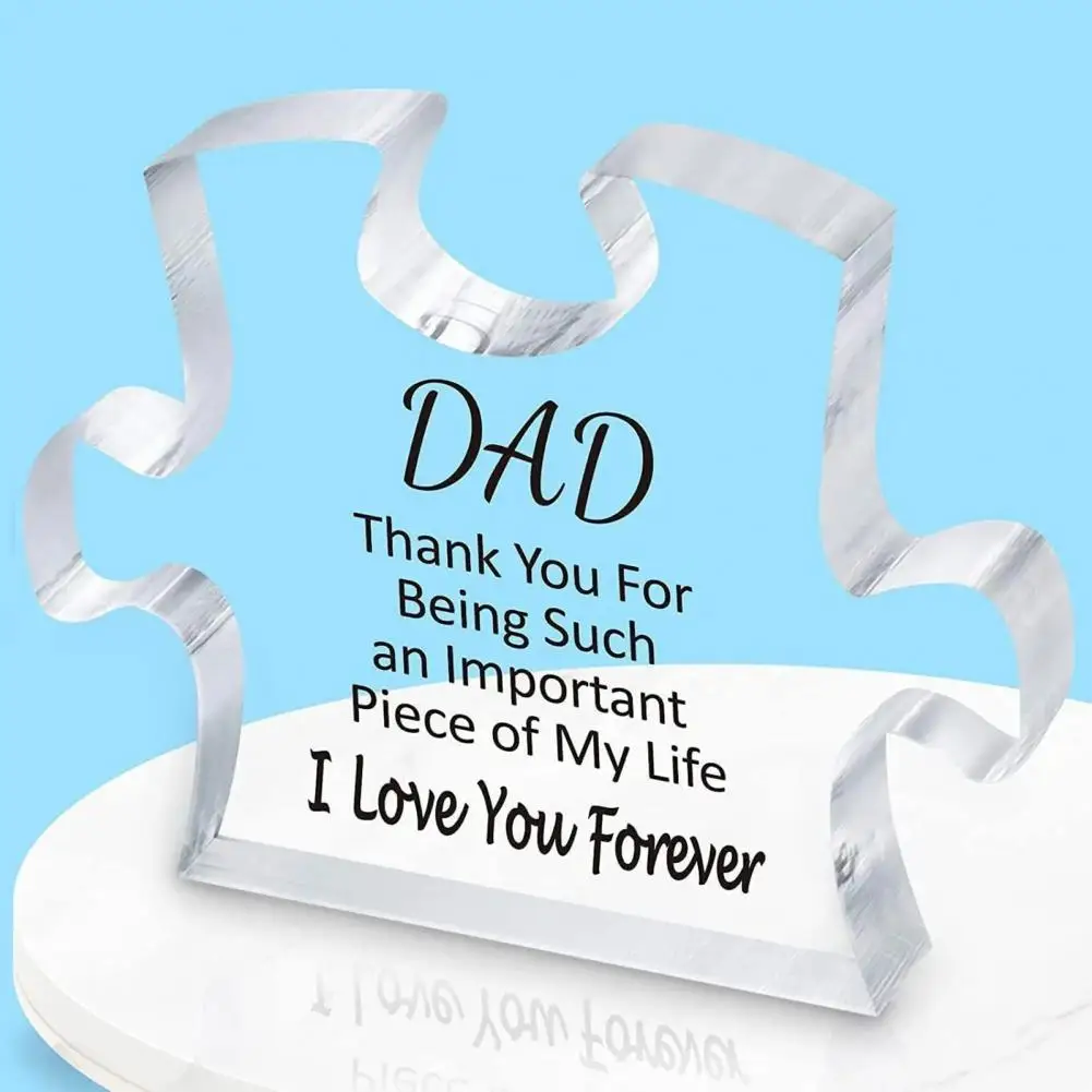 Best Dad Acrylic Decoration Thank You Dad Puzzle Desktop Ornament Father-in-law Stepfather Father's Day Birthday Festival Gift