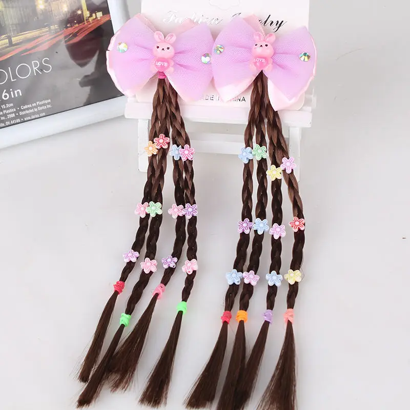 Cute Hair Extension for Kids Hair Wig Clips Girls Hair Accessories Wig Braids Hairpin Gift for kids Baby Princess Hairpins