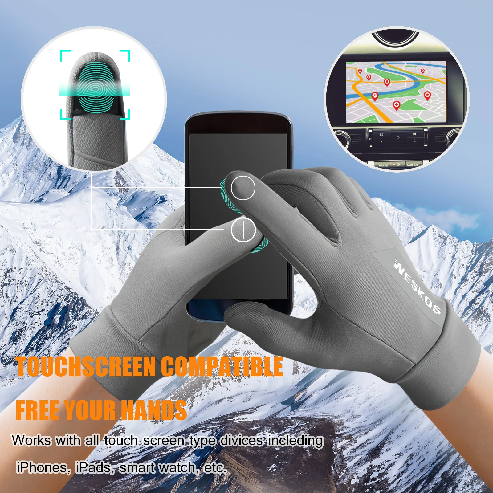 Gift Box Gloves Unisex Touch Screen Warm Winter Outdoor Sports Cycling Fishing Non Slip One Size