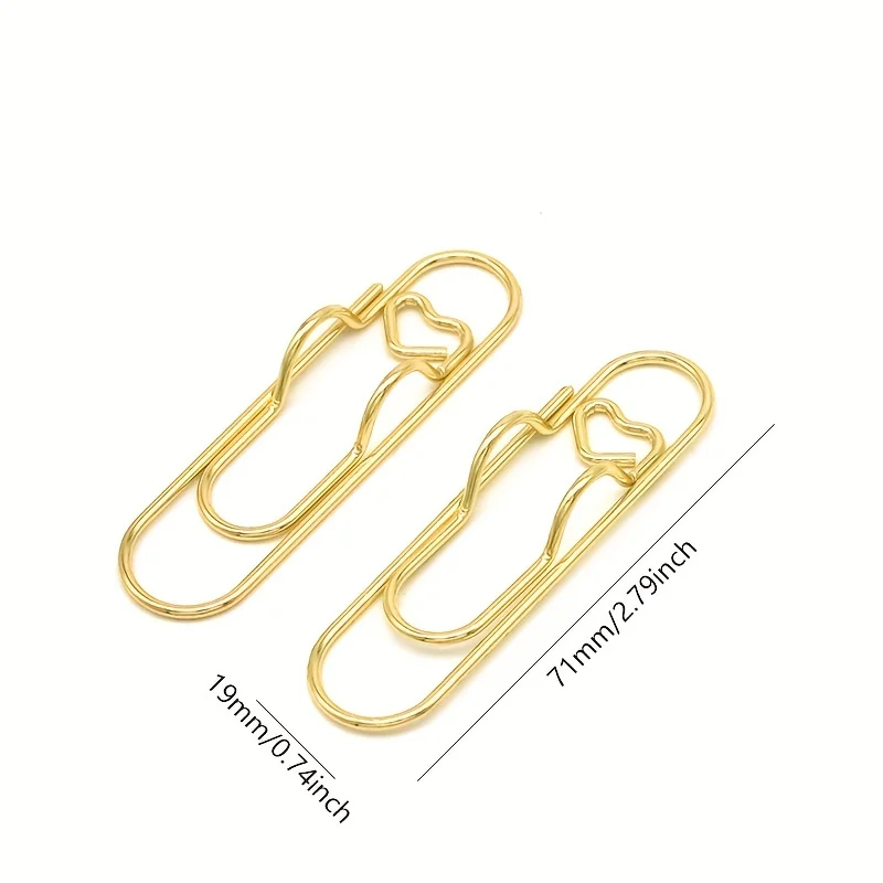 10 pcs Heart-shaped Metal Pen Clips Multi Function Pen Clip Holder Bookmarks For Notebooks Paper Clips Stationery Tool