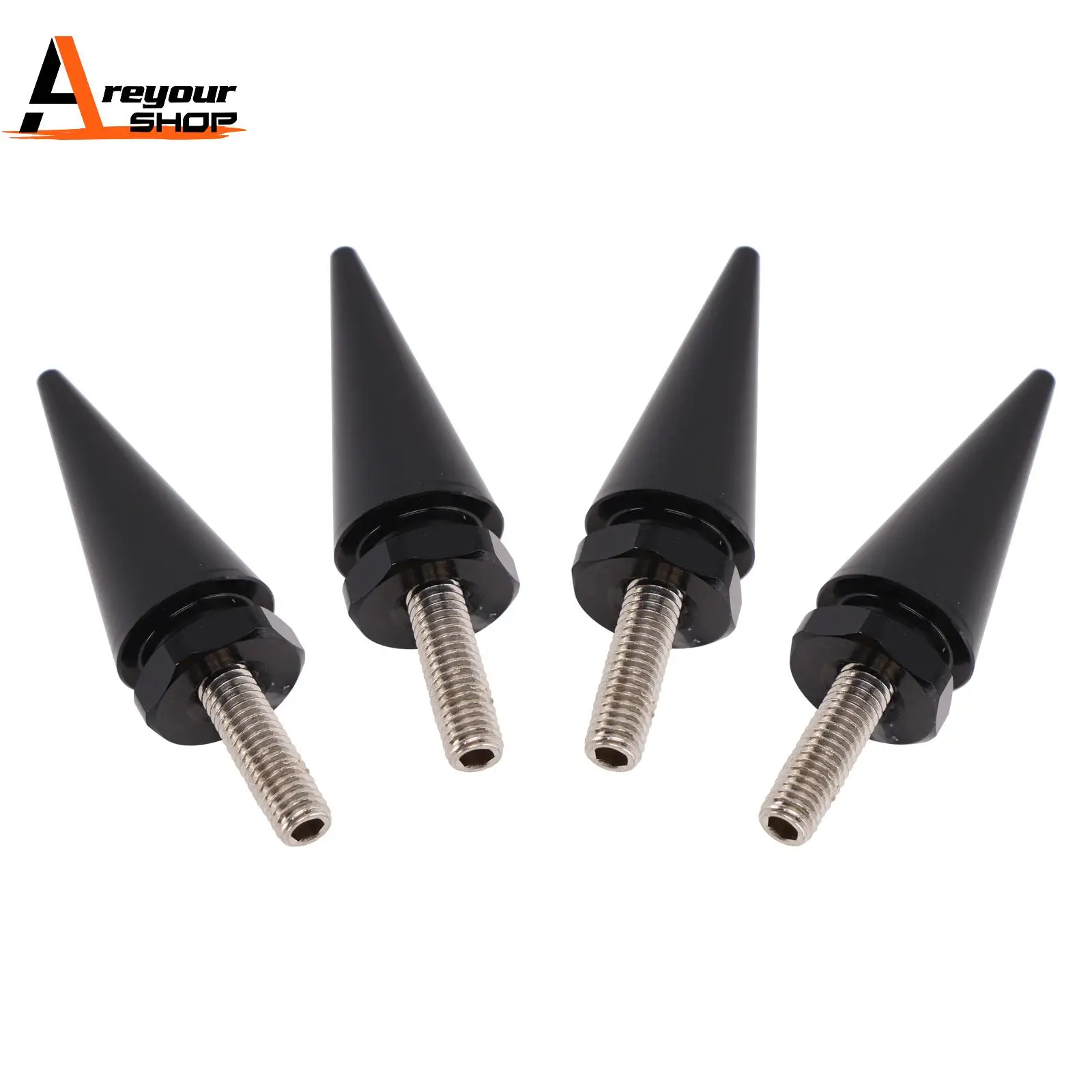 

4 шт. алюминиевые болты с шипами для лобового стекла, черные/серебристые для CVO Road Glide FLTR 2015 2016 2017 2018 2019 2020-2025