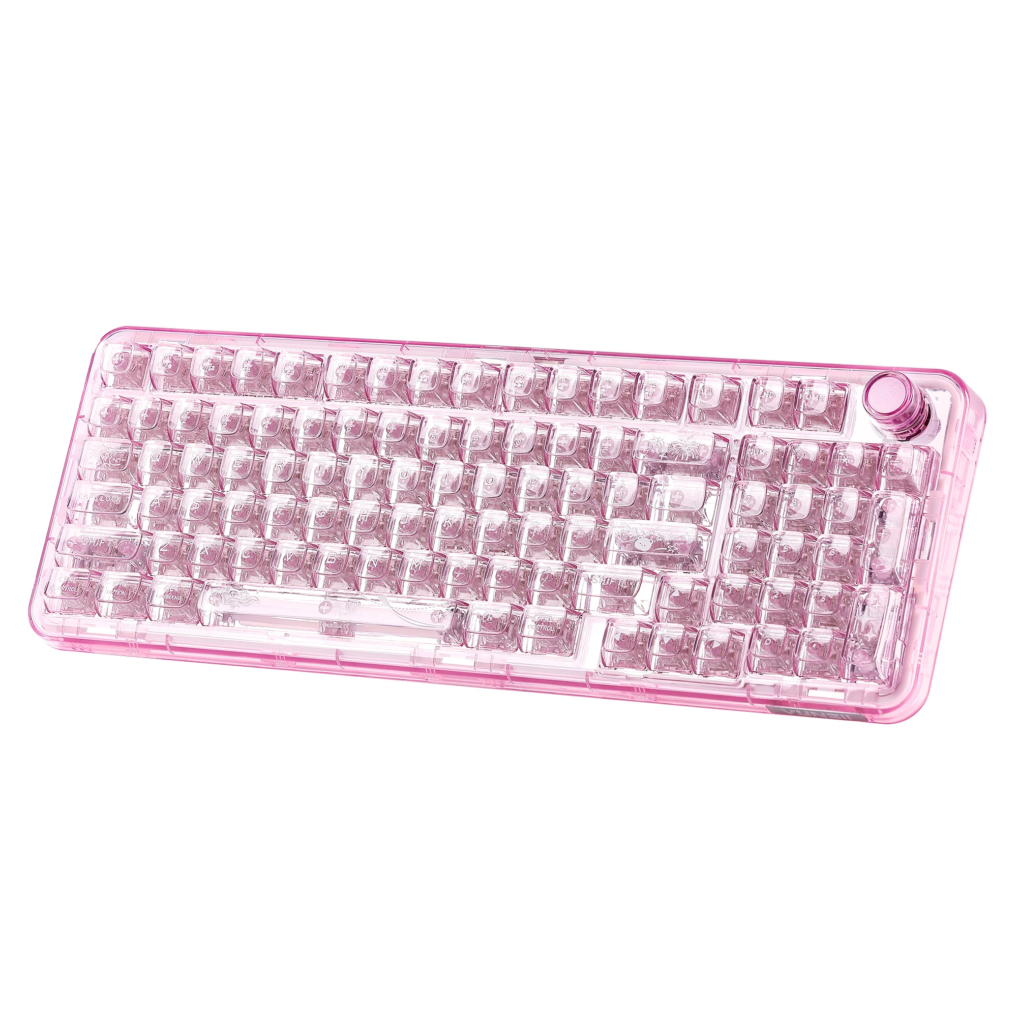 Yunzii x98 teclado rgb transparente sem fio rosa qmk/via, teclado mecânico para jogos com junta de troca quente, teclado com botão pré-lubrificado