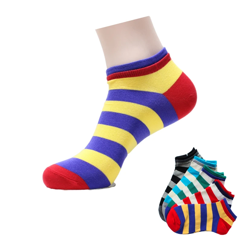 Spring Men Cotton Striped Short Socks Hhigh Quality Hip Hop Low Ankle Sock Japanese Street Style Fashion Couple Socks