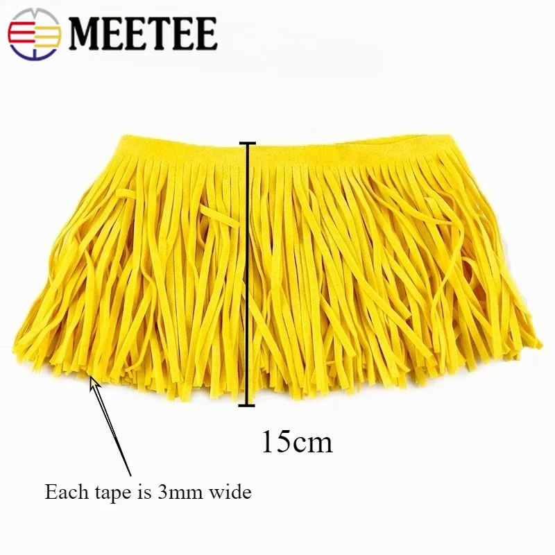 Franges à pampilles en daim 1-5M 15cm, rideau de couture, ruban en dentelle, vêtements de scène, garnitures décoratives, frange cousue, accessoires de bricolage
