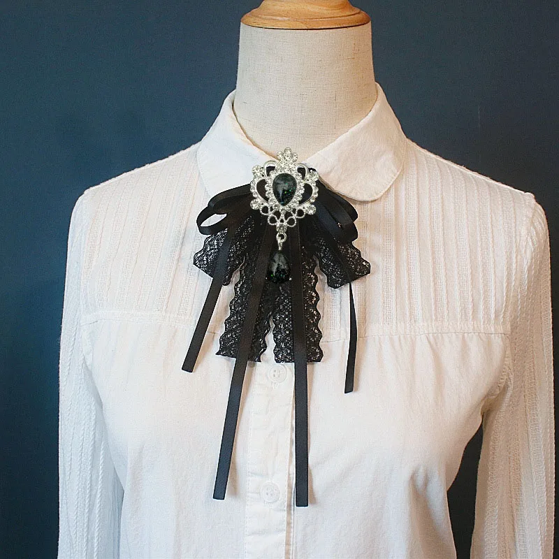 

Women's Bow Tie Lace Ribbon Korean College Style Uniform Shirt Accessories Collar Flowers Handmade Jewelry Gifts Bow-tie Pins