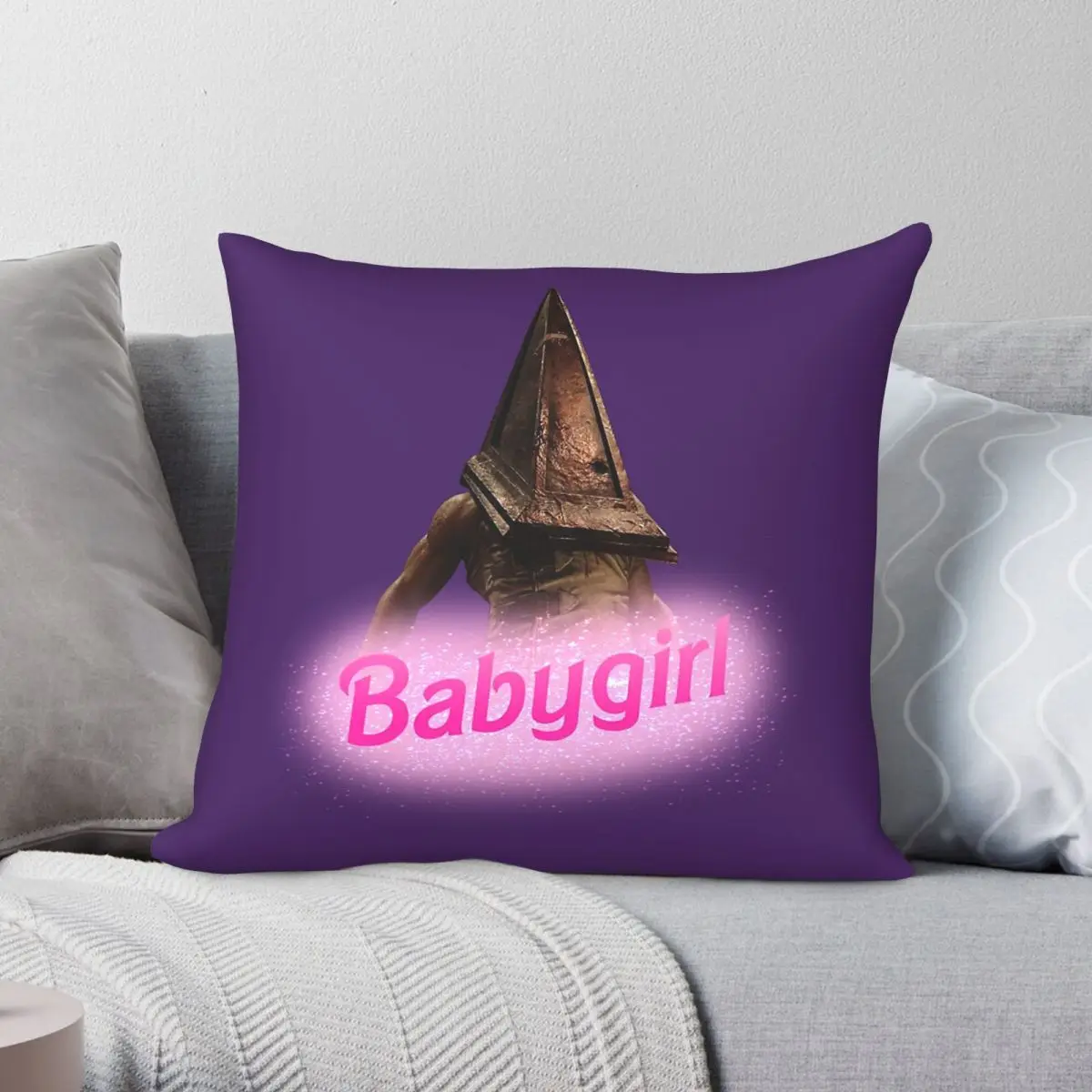 Silent Hill Pyramid Head Babygirl Square Pillowcase Polyester Linen Velvet Pattern Zip Decorative Pillow Case Sofa Cushion Case