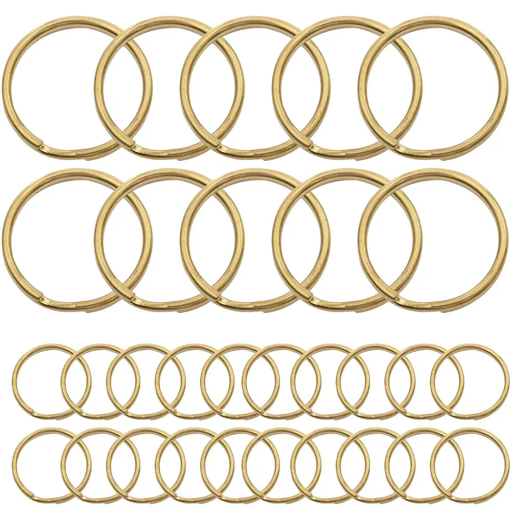 200Pcs Metal Key Rings Alloy Split Keyrings Round Flat Design Smooth Edge Key Chain Rings for Necklace Bracelet Anklet DIY