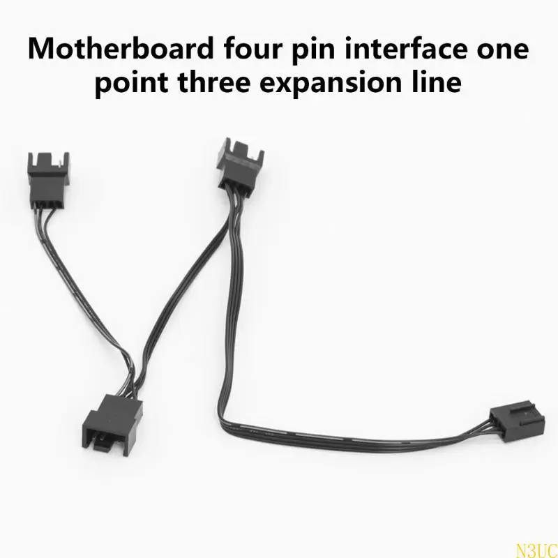 

N3UC Organize PC Fan Sleeved 4Pin PWM Fan Splitter Cable for Enhances Cooling