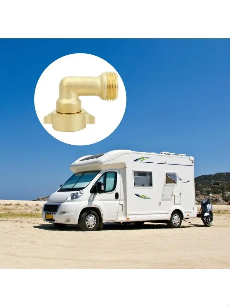  Water Hose Elbow 4 Pack, Brass 90 Degree Adapter with Washers for Garden Faucet