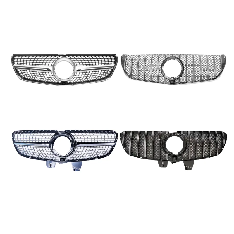 

For V Class V260L W447 2016-2019 2020+ Diamond GTR Black Silver Car Grille Accessory