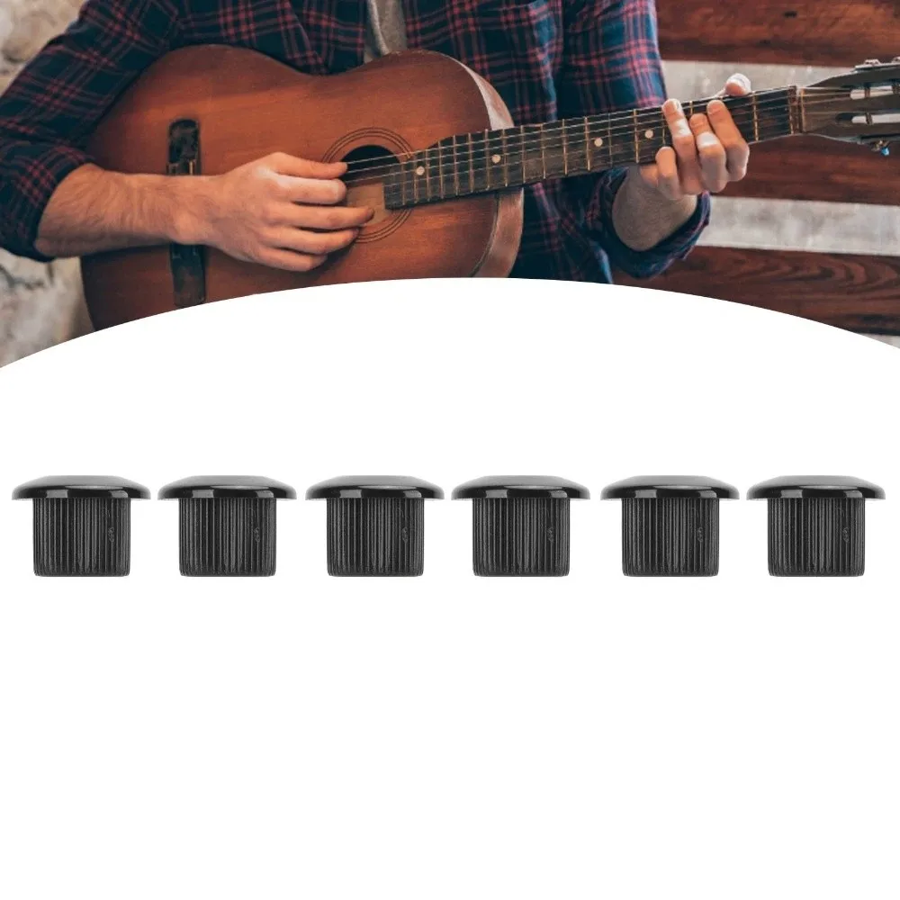 6pcs Black/Silver ​Guitar Tuner Conversion Bushing​ ​6mm to 10mm Easy installation ​Tuning Pegs Adapter​ ​Plastic