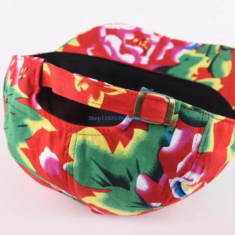 400A أزياء نمط الأزهار قبعة قبعة بيسبول قبعة مهرجان التقليدية أغطية الرأس الريفية #5