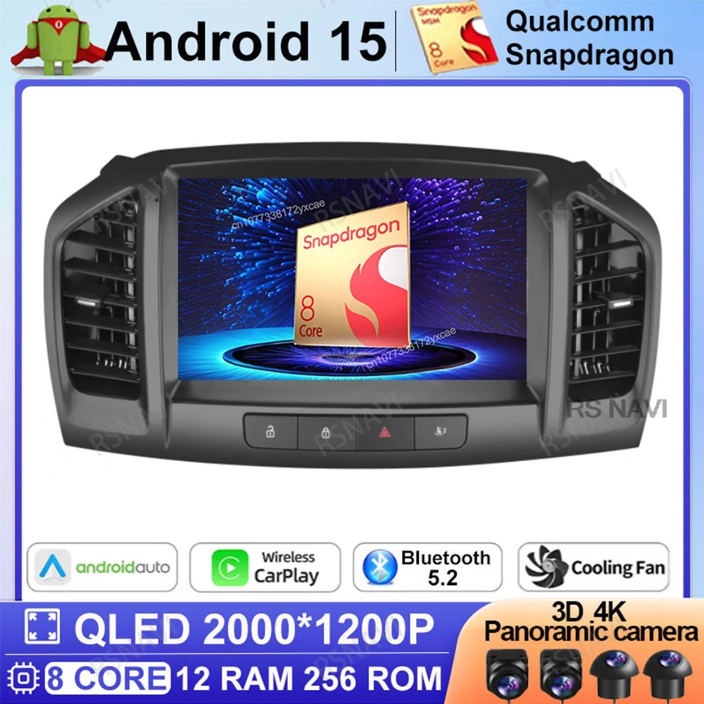 

Android 15 Car Radio For Opel Insignia 2008 - 2012 For Buick Regal 2009 - 2013 Autoradio GPS Navigation Wireless Carplay Auto BT