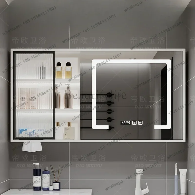 Style Fresh Mirror Cabinet Fog Removal Lighting Multi-function Bathroom Cabinets Simple Home Furniture Muebles