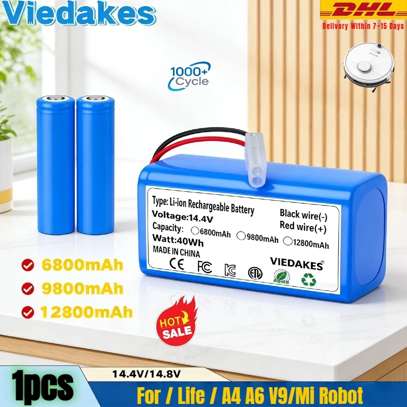 

6800mAh Large Capacity 14.4V Battery for Xiaomi G1 Robot Vacuum-Mop Essential High Performance Replacement Battery Pack.✓✓