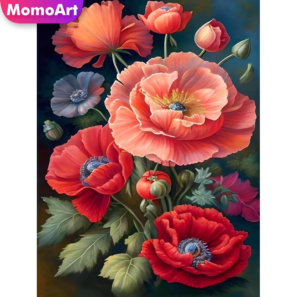 Momoart Elmas Mozaik Haşhaş Çiçeği DIY Yeni Varış Elmas Boyama Akrilik Zanaat Malzemeleri Nakış El Yapımı Hobi
