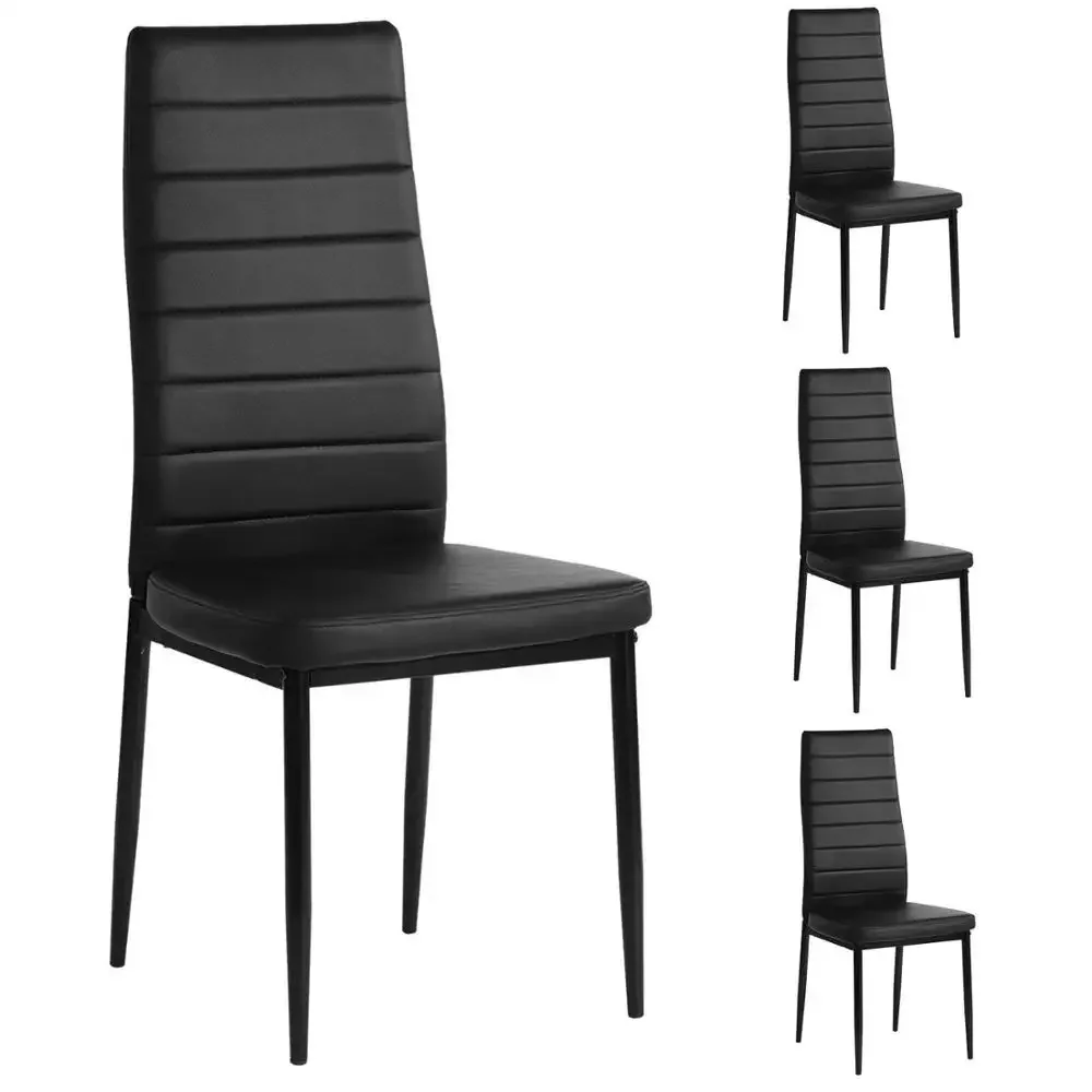 

Modern upholstered black leather pu dining chairs