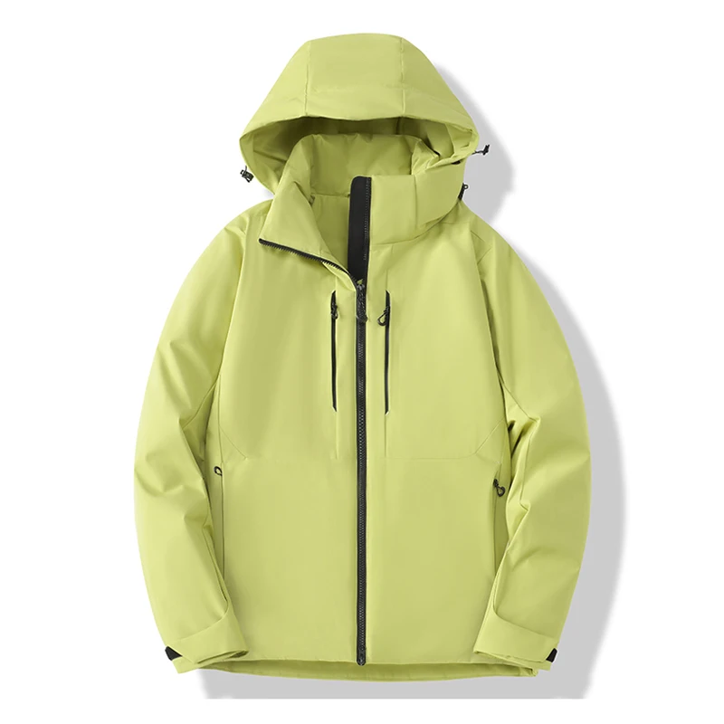 HDIRXG Unisex Waterdichte Fleece Jassen Winterwarmte Wandeljas Winddichte Regenjas Dikke Jas voor Buiten Kamperen