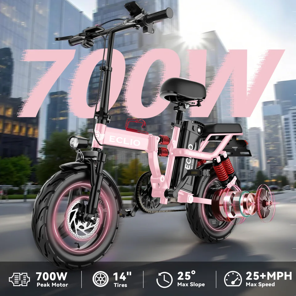 Folding Electric Bike, Electric Bicycle with 48V 14AH Removable Battery,  Electric Bike for Adults Teens,14'' Ebike image 2